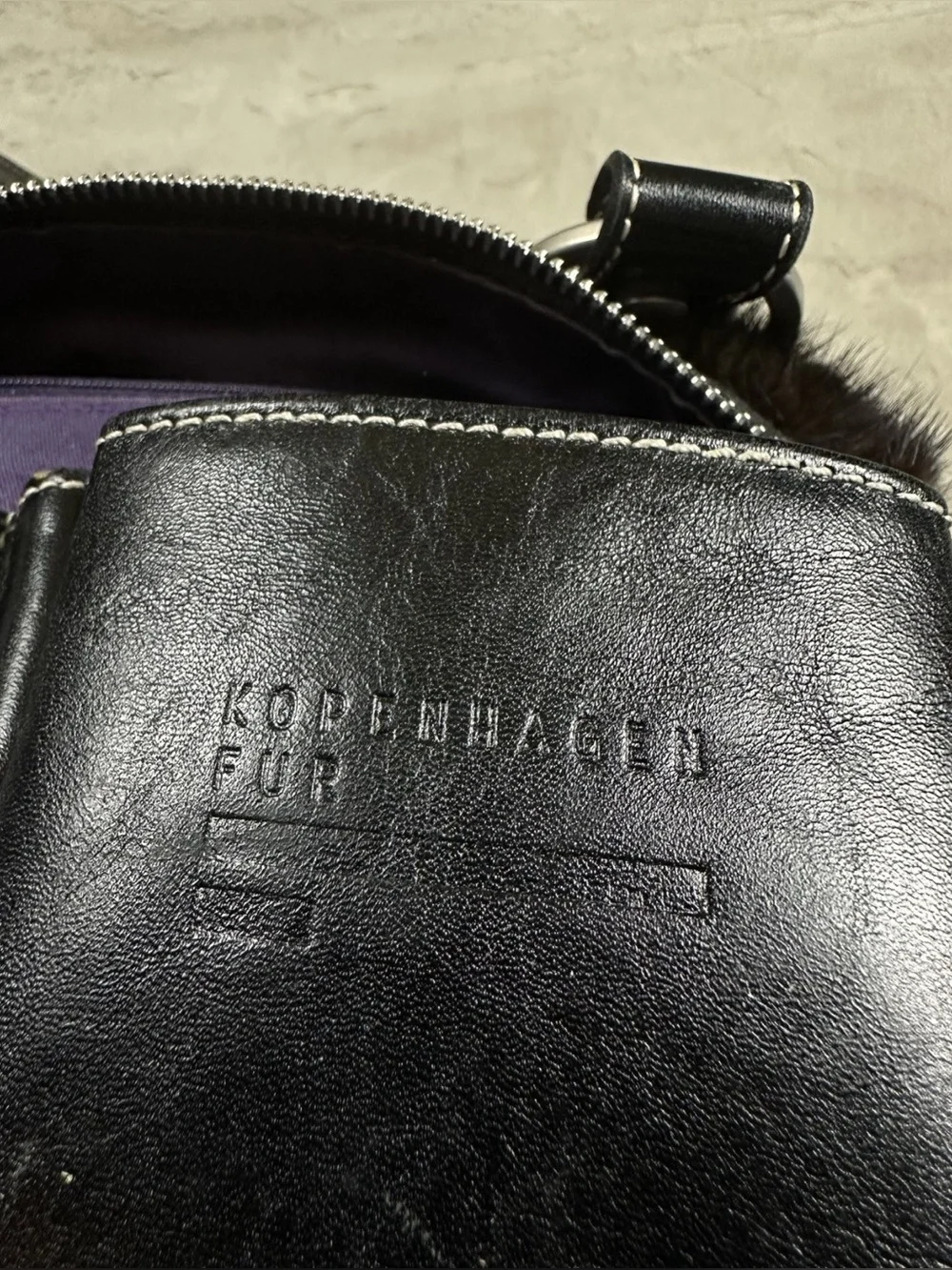 Y2K vintage leather fur shoulder bag - Picture 4 of 4
